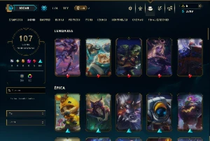 Ferro 4 com TODOS os Champs e 107 Skins - League of Legends LOL