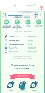 Conta de Pokemon go LVL 41 com 429 brilhantes e 359 100%!