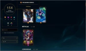 CONTA COM 154 SKINS LV 212 - League of Legends LOL