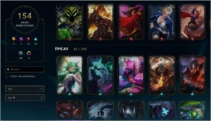CONTA COM 154 SKINS LV 212 - League of Legends LOL
