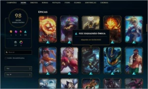 Conta LOL Main, Ouro 2, 14k EA, 98Skins - League of Legends