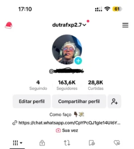 Conta TikTok 163k seguidores top!!! - Redes Sociais