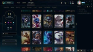 Conta LoL Platina 4, 91 Skins e Faltando apenas 8 Campeões. - League of Legends