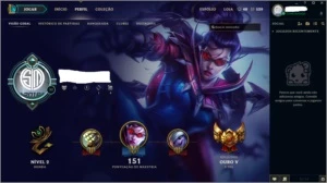 CONTA GOLD V  S7 (BORDA PLATINA) - League of Legends LOL