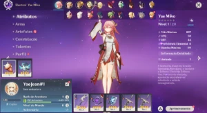 Conta Genshin Impact AR 7 com Yae Miko e Jean ⭐