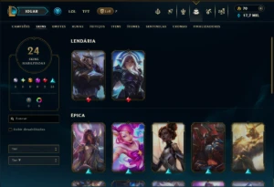 Prata 1 com 85 Champs e 24 Skins - League of Legends LOL