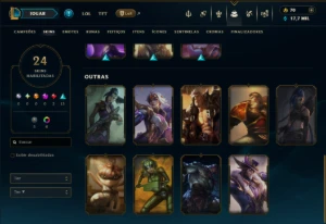 Prata 1 com 85 Champs e 24 Skins - League of Legends LOL