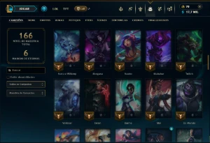 Prata 1 com 85 Champs e 24 Skins - League of Legends LOL