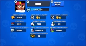 CONTA BRAWL NVL 181 + TODOS OS 51 BRAWLERS - Brawl Stars