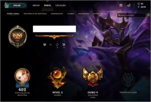 CONTA LEAGUE OF LEGENDS GOLD 5, 108 CAMPEOES, 53 SKINS LOL