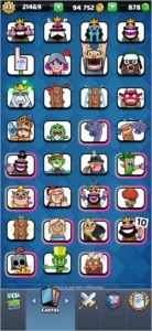 CONTA CLASH ROYALE EXP 13 - 32 CARTAS FULL