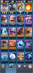 CONTA CLASH ROYALE EXP 13 - 32 CARTAS FULL