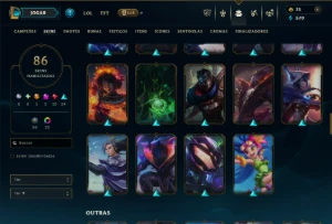 Diamante 3 com TODOS os Champs e 86 Skins  (ADC / MID / SUP) - League of Legends LOL
