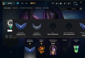 Diamante 3 com TODOS os Champs e 86 Skins  (ADC / MID / SUP) - League of Legends LOL
