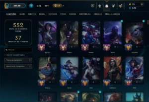 Diamante 3 com TODOS os Champs e 86 Skins  (ADC / MID / SUP) - League of Legends LOL