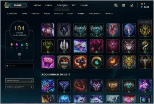 Conta lol +110 champs e 60 skins - League of Legends