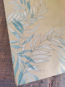Papel Kraft Estillo Folhas (59x59cm) - pacote com 50 folhas - Artesanato e Personalizados