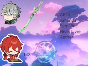 AR24 - Alhitham com Luz das Folhas + Diluc + 13 tiros - Genshin Impact