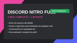 ⭐ Discord Nitro Full - 1 Mês + 2 Boosts (Link De Presente) ⭐