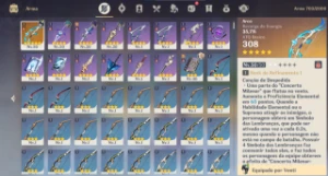 AR 30 - Venti + Elegia + Cynno + 2400 gemas - Genshin Impact