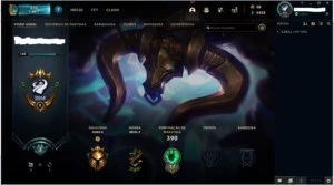Conta level 140 Ouro 2(Platina 1 temporada passada),85 skins - League of Legends LOL