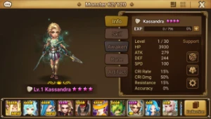 Reroll Summoners War lvl10 com Kassandra + Ganymede