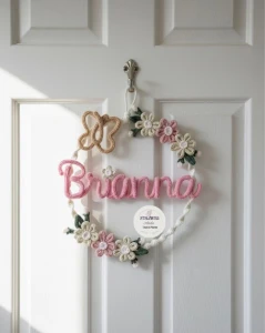 Guirlanda jardim flores e borboleta - Artesanato e Personalizados