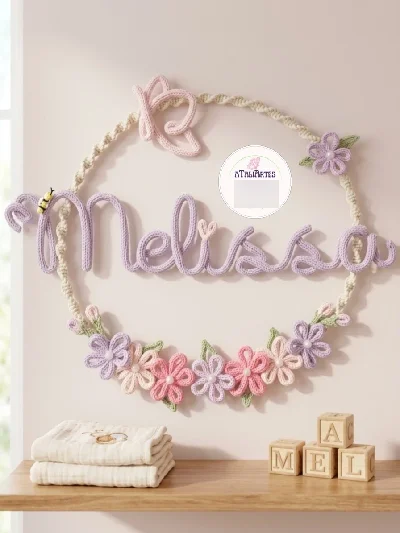 Guirlanda jardim flores e borboleta - Artesanato e Personalizados