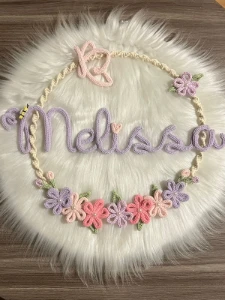 Guirlanda jardim flores e borboleta - Artesanato e Personalizados