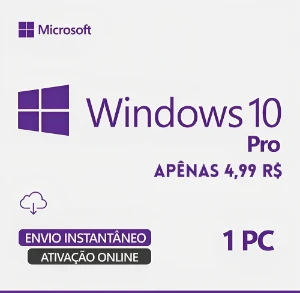 Ativação Vitalícia Windows 10 Pro - Softwares e Licenças