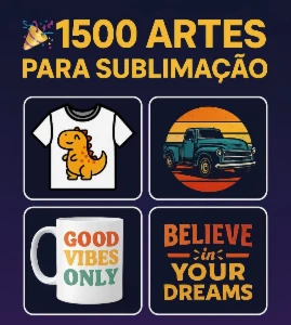 Pack Com +1500 Artes Para Sublimação
