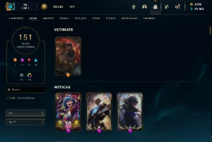 Conta LoL 151 skins, todos champ - League of Legends