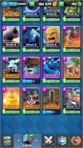 Conta Clash Royale com todas as cartas