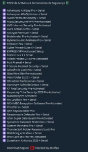 PACK de Antivirus & Ferramentas de Segurança - Serviços Digitais