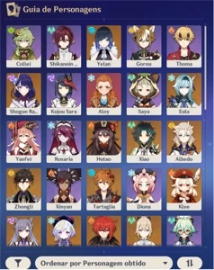 Conta Genshin Impact AR57 - 15 Personagens 5* - 3 Armas 5*