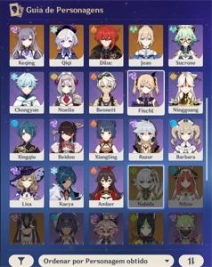 Conta Genshin Impact AR57 - 15 Personagens 5* - 3 Armas 5*
