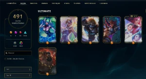 Conta league of legends de 2013 com 491 skins LOL