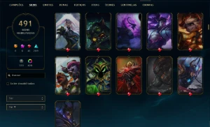 Conta league of legends de 2013 com 491 skins LOL