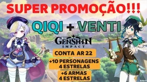 🌟CONTA GENSHIN IMPACT COM VENTI E QIQI 🌟 SUPER PROMOÇÃO!!