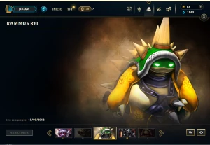 Ouro 4 com 110 Champs e 131 Skins + Rammus Rei - League of Legends LOL