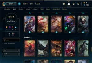 Conta ouro 4 com mais de 100 skins - League of Legends LOL