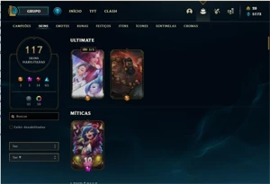 Conta ouro 4 com mais de 100 skins - League of Legends LOL