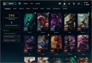 Conta prata 3 com 94 champs e 57 skins - League of Legends LOL