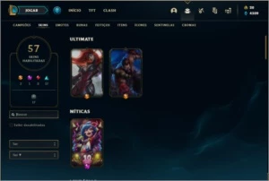 Conta prata 3 com 94 champs e 57 skins - League of Legends LOL