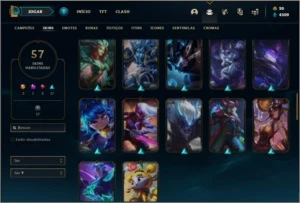 Conta prata 3 com 94 champs e 57 skins - League of Legends LOL