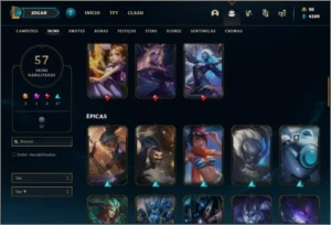 Conta prata 3 com 94 champs e 57 skins - League of Legends LOL