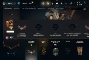 Bronze 2 com 150 Champs e 81 Skins ( MAIN SUP ) - League of Legends LOL