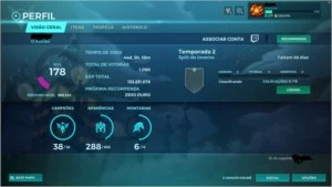 Conta Paladins, Unranked, LVL178, 2kk Ouro, Vip3, +100 Skins - Outros