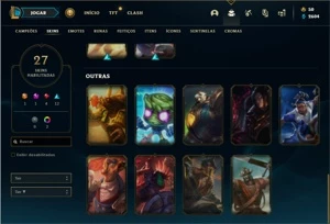 Conta bronze 2 com 60 Champs e 27 Skins - League of Legends LOL