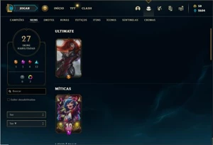 Conta bronze 2 com 60 Champs e 27 Skins - League of Legends LOL